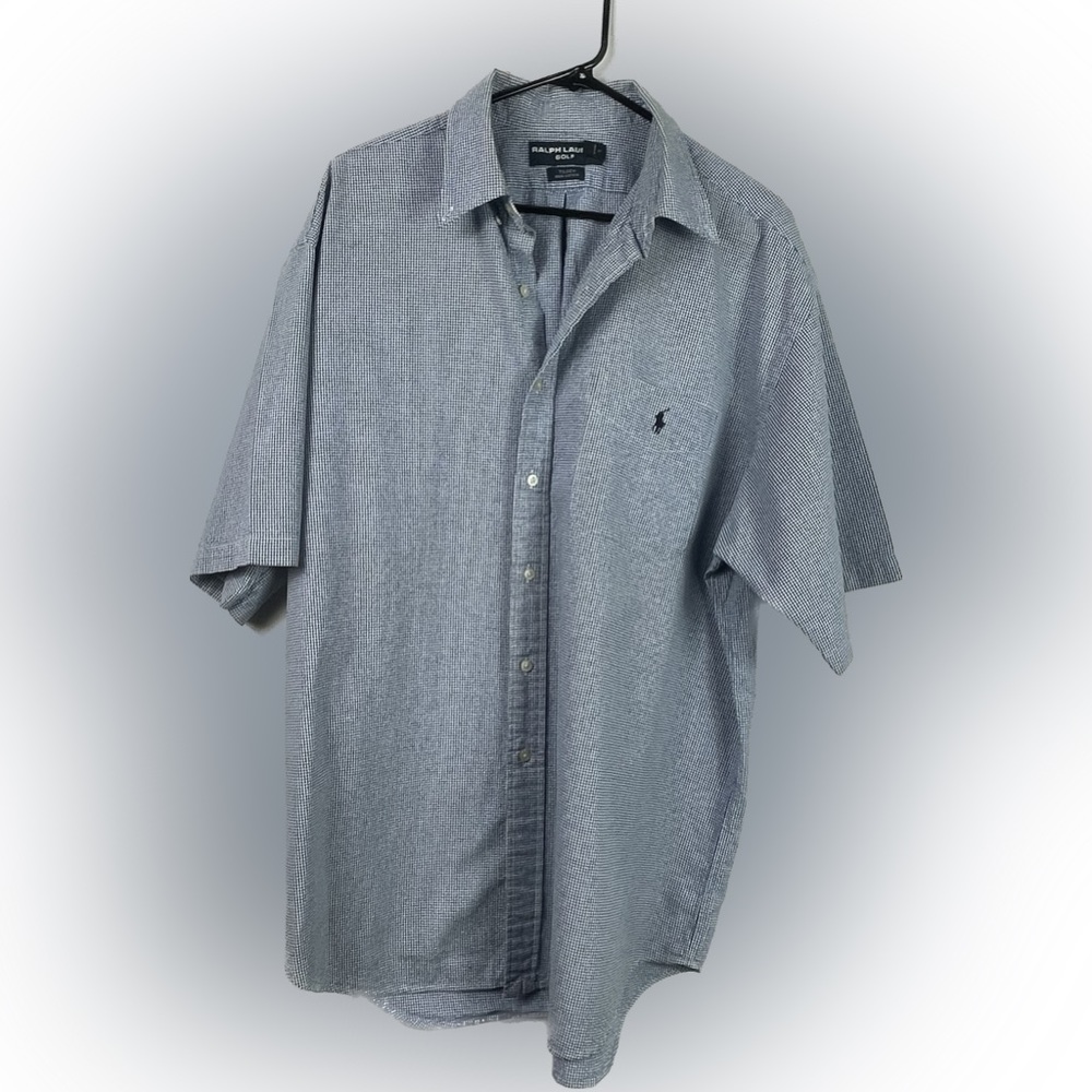 Ralph Lauren Blue Label Golf Blake Button-up Blue Plaid Short-sleeve Shirt XL